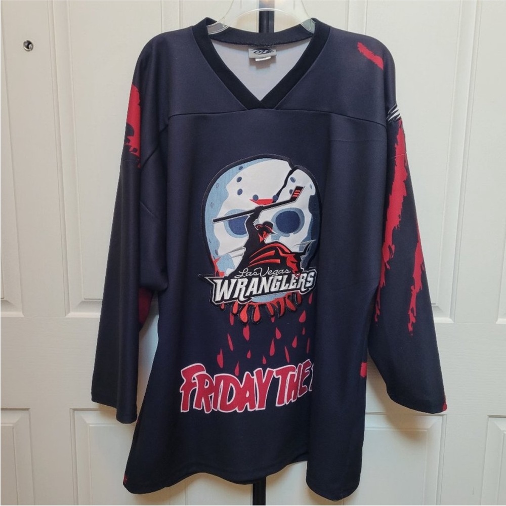 Las Vegas Wranglers Friday The 13th Hockey Jersey (Large)